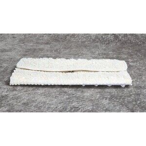 Ohrbachs White Satin Embroidered Evening Clutch New in Box Deadstock VTG 1980s